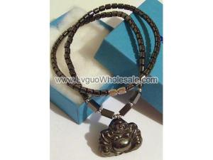 Hematite Buddha Pendant Chain Choker Fashion Necklace